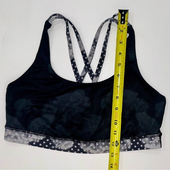 Lululemon Women's Energy Bra Dottie Dream Coal Black Athletic Workout top 8 - Picture 9 of 9